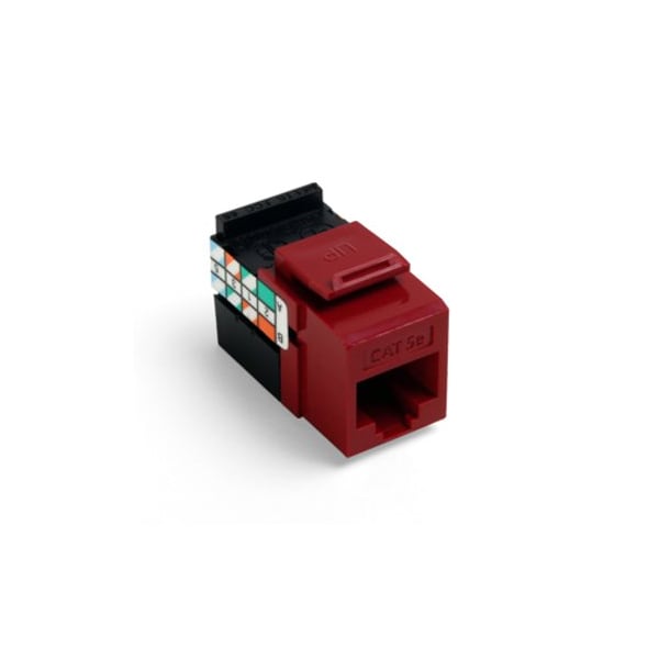1-Port Mod Jack 110 8W8P Utp, T568A/B Cat5E Quickport, Gigamax Red